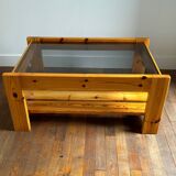 70s pine coffee table