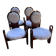 Set of 4 vintage dining chairs in brown pine and white fur by Szedleczky (1970s)