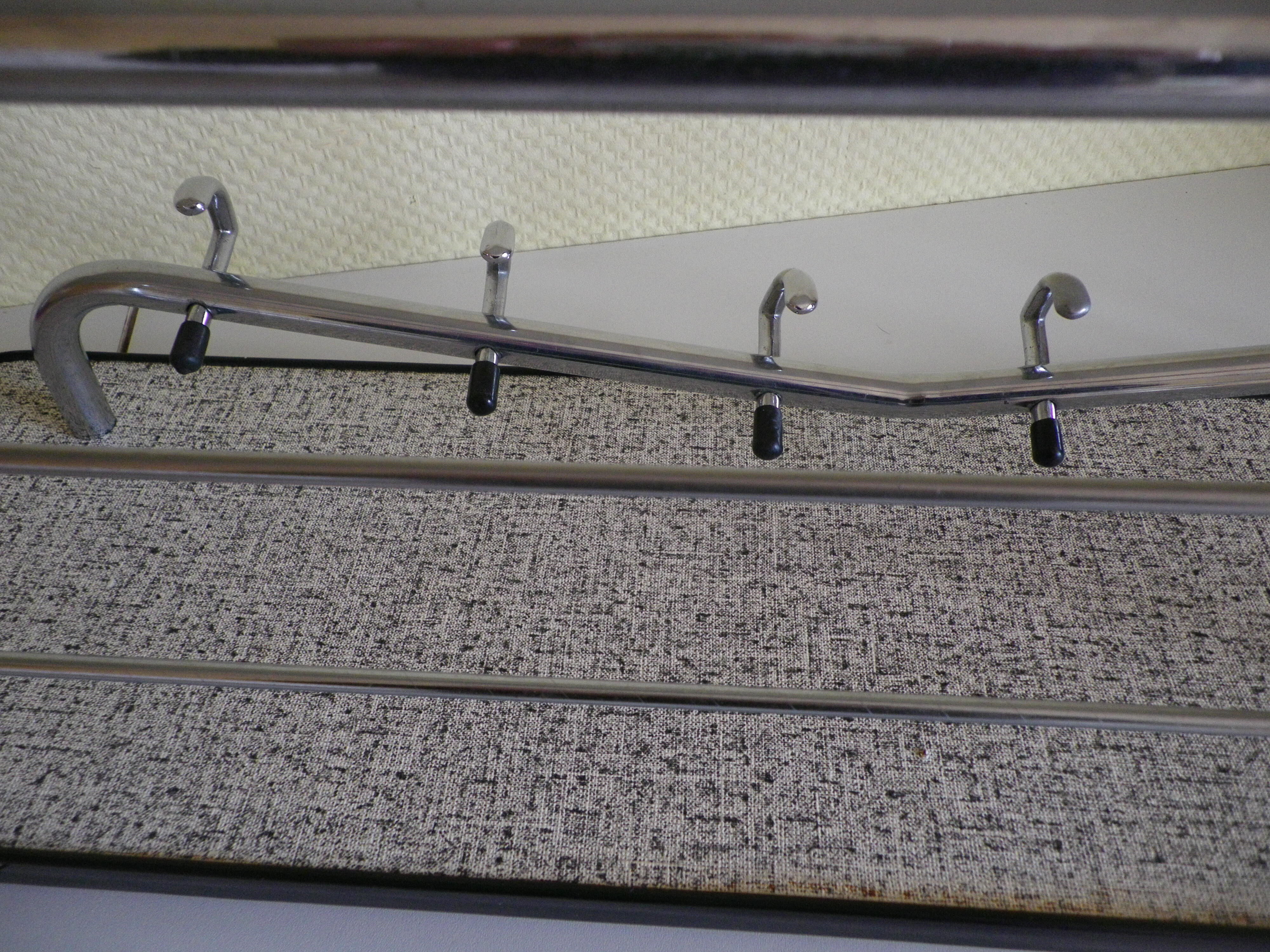 Chromed metal wall coat rack 1960