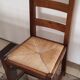 Large solid oak table, tiled top + 4 chairs