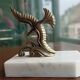 Bookends Sagulls in art zinc and marble