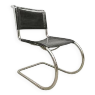Thonet original Metal and black leather/ Lecorbusier style
