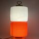 Space Age Red and white glass cylindrical table lamp, Italy 1970s