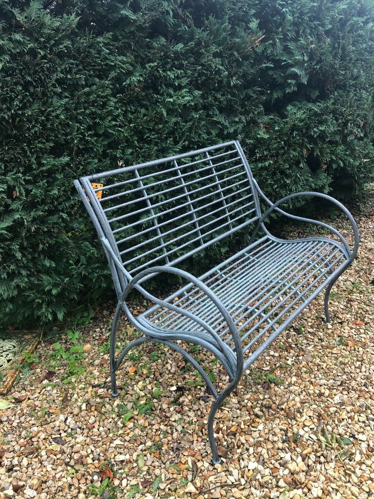 Iron garden bench