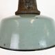 Industrial Petrol Enamel Factory Lamp with Cast Iron Top, 1960s