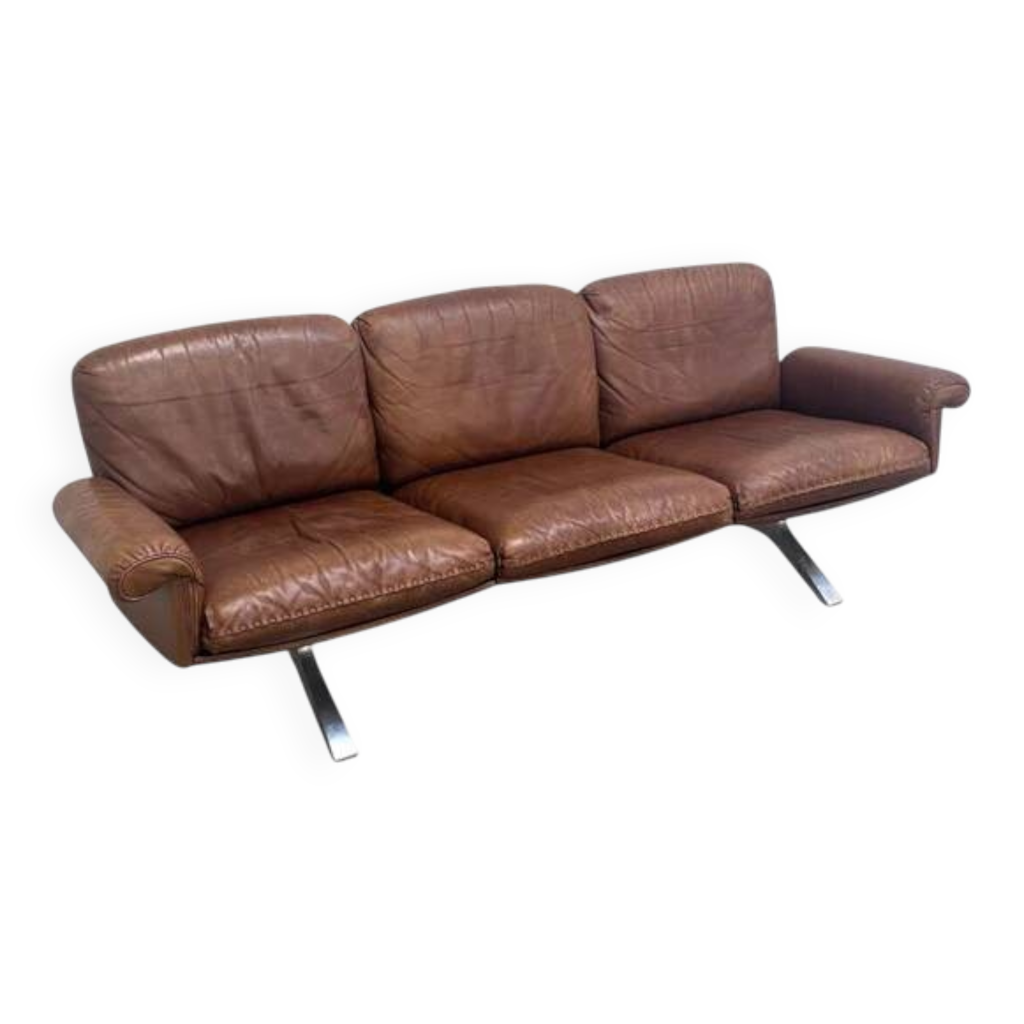 Cognac leather De Sede DS31 sofa, 1970s