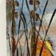 Sailboats in the harbour, oil on wood panel