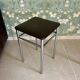 Vintage brown faux leather stool
