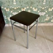 Tabouret vintage simili cuir marron