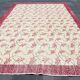 Beige & Burgundy Bordered  Floral Turkish Rug, Neutral Wool Rug, 194x290 Cm