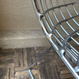 Pair of Harry Bertoia chair for Knoll vintage chrome steel 80s