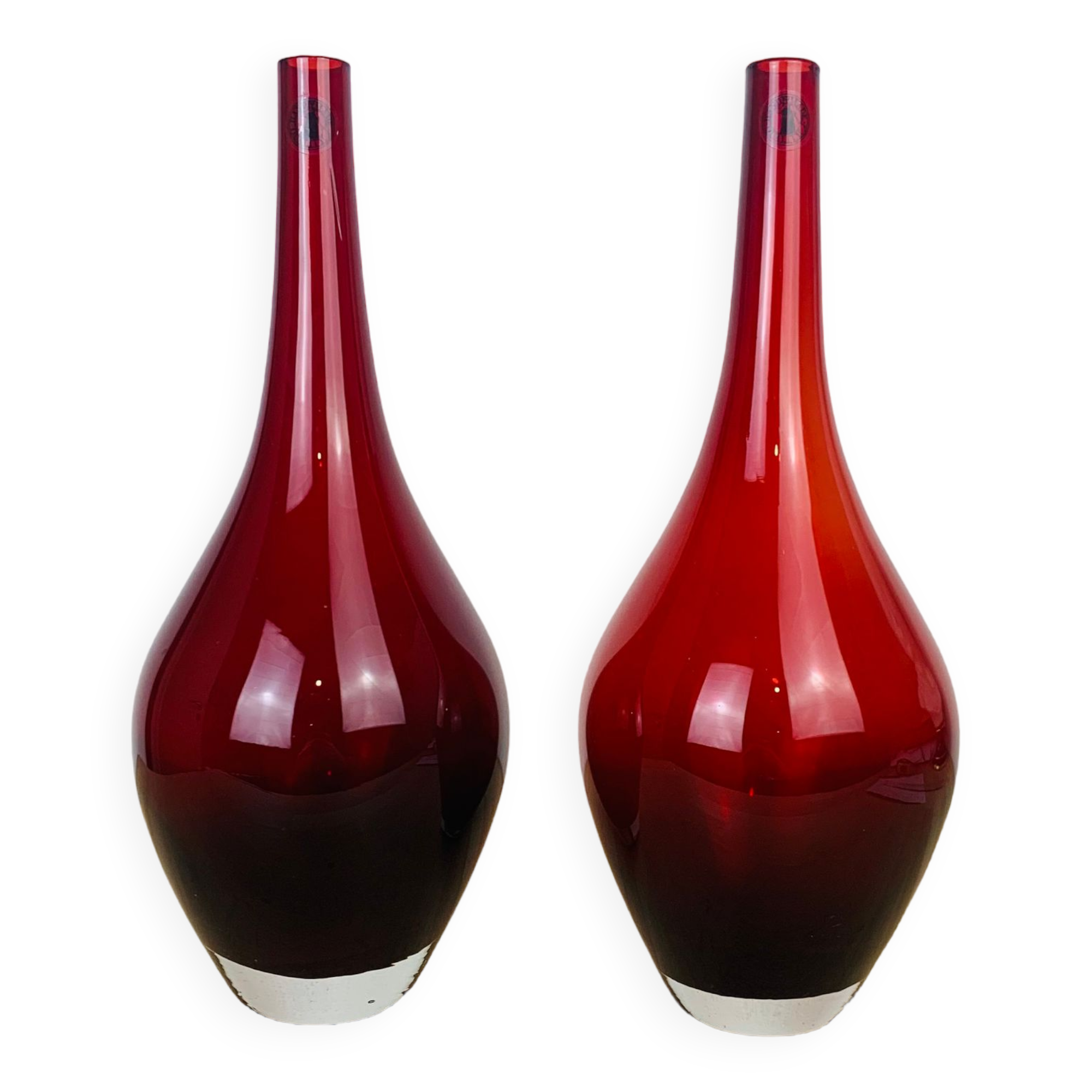 2 vases scandinaves verre soufflé modèle Salong par Johanna Jelinek pour Ikea
