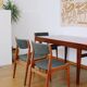 4 chaises vertes danoises estampillées