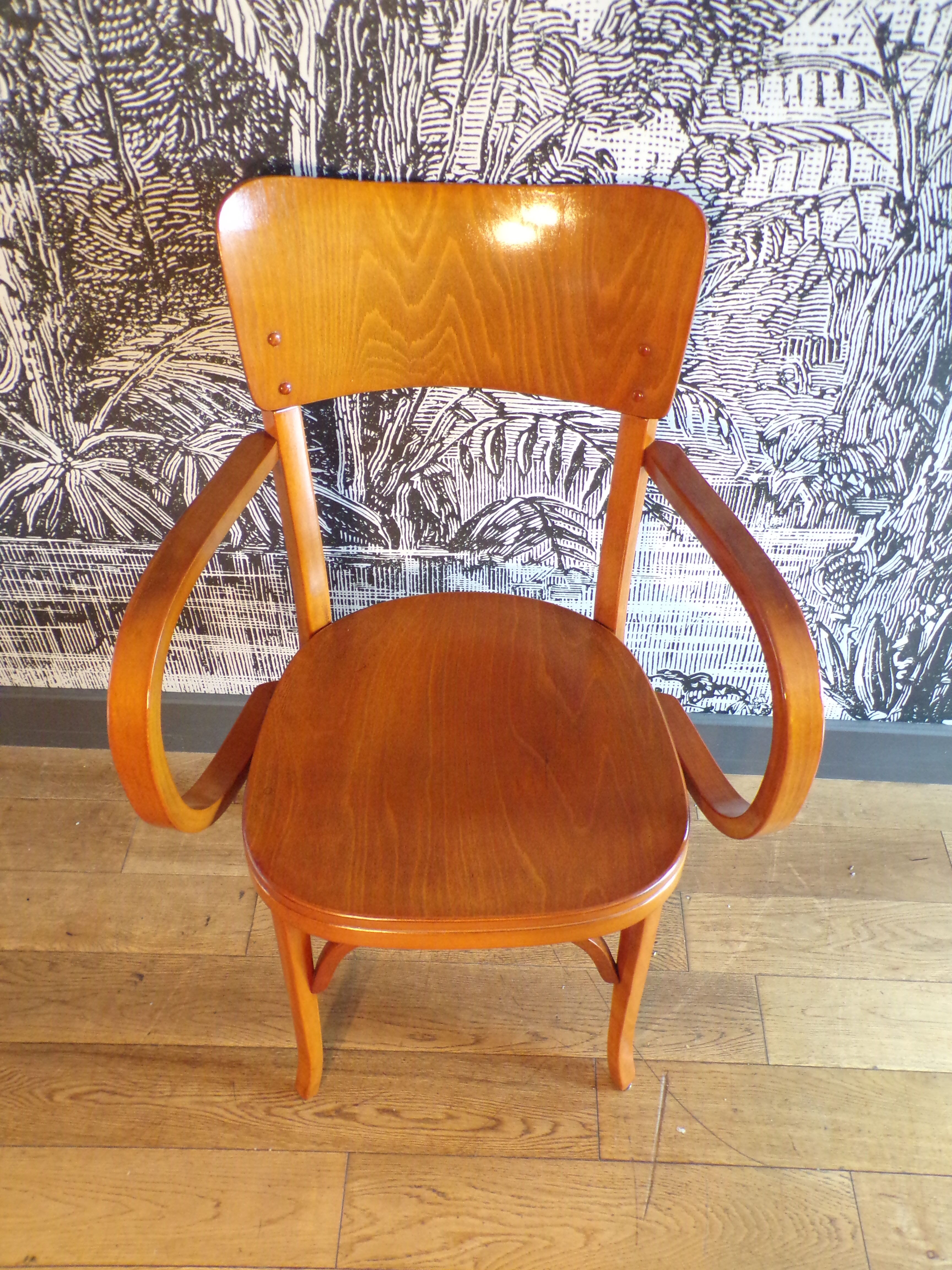 Baumann Chair Curved Wood