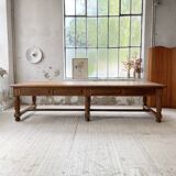 Solid walnut farmhouse castle table 1900 XXL
