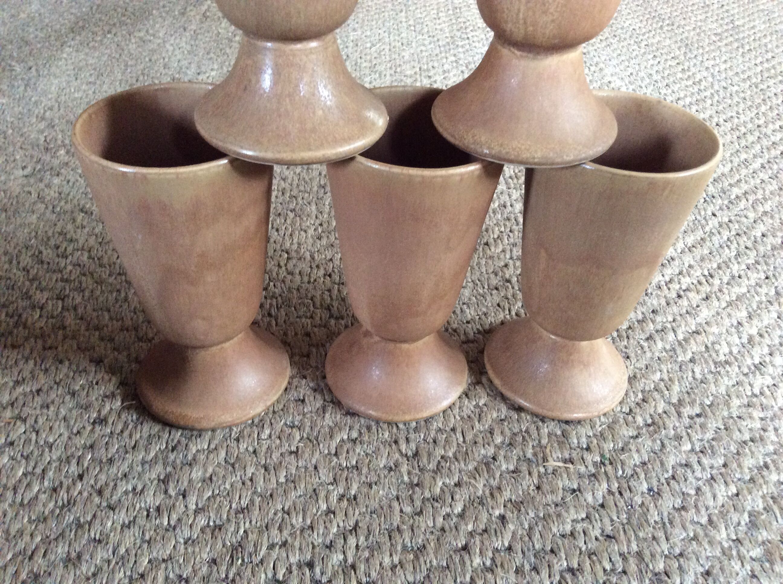 Series of 5 sandstone cups