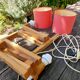 2 wooden wall lamps articulated 50s