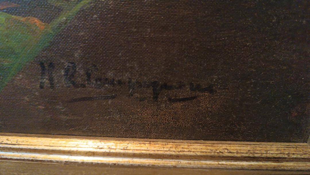 Grand tableau - huile sur toile - vase de fleurs - signé Arcangelo Monzio Compagnoni