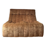2-seater armchair in fawn velvet, Steiner edition 1970