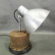 1940 industrial table lamp in aluminium and metal, Czechoslovakia