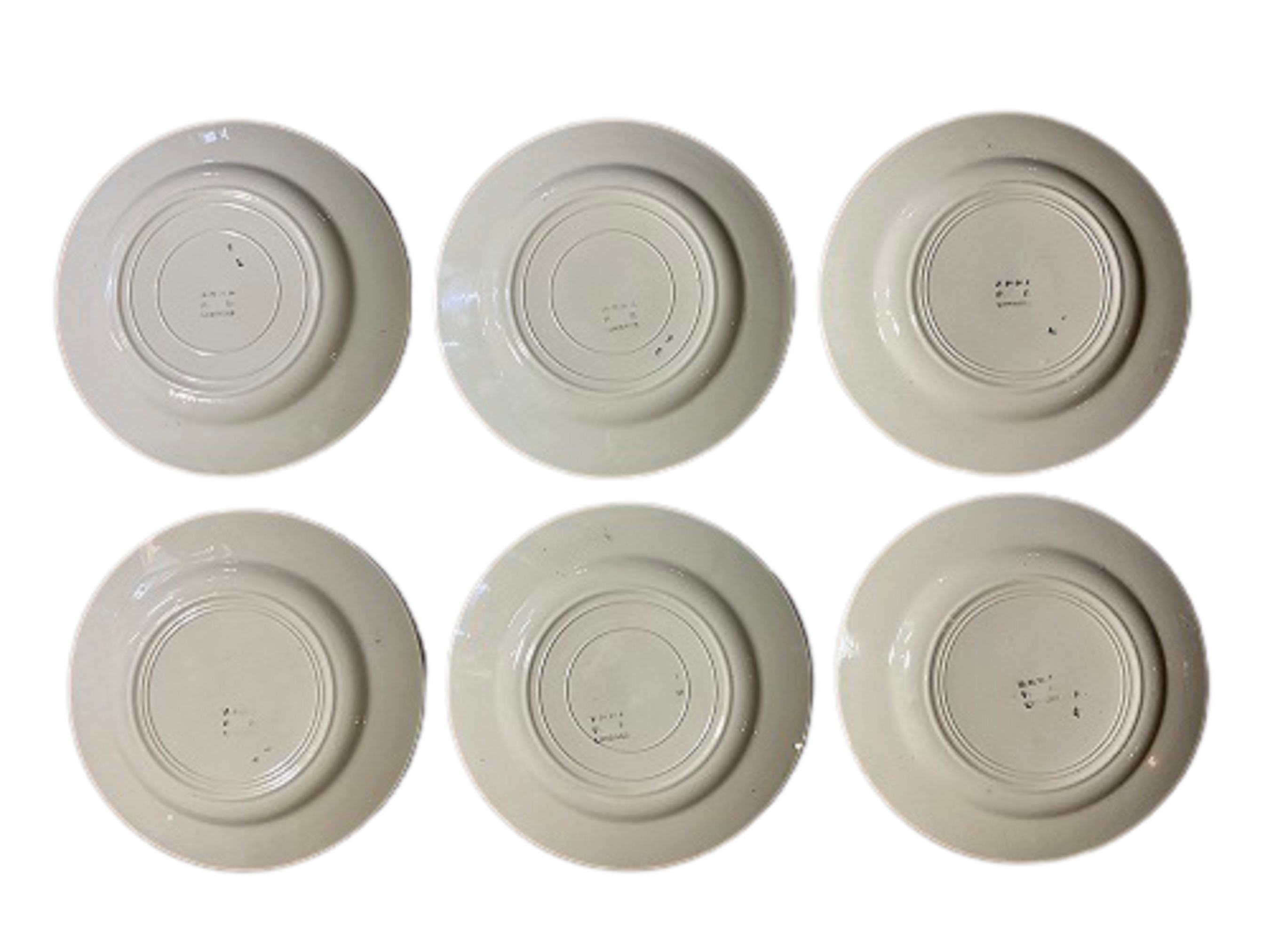 Set of 6 plates earthenware "P.B. Rochechouart -Limoges- Model Anna"