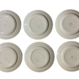 Lot de 6 assiettes plates faïence « P.B. Rochechouart -Limoges- Modèle Anna »