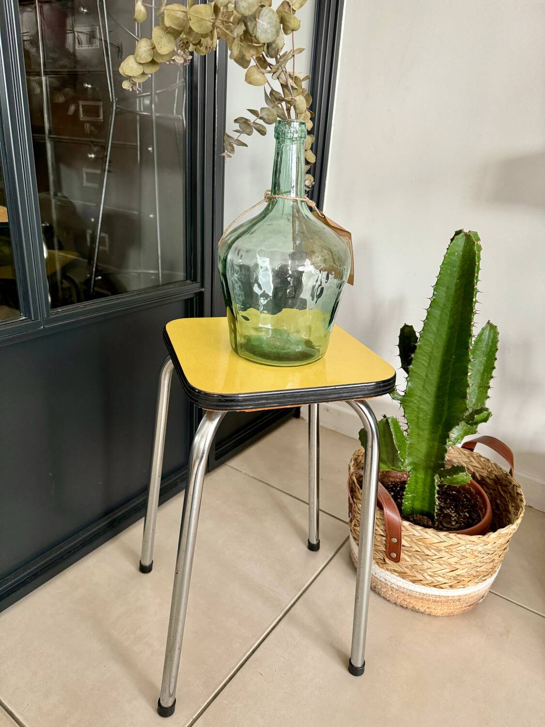Yellow Formica stool