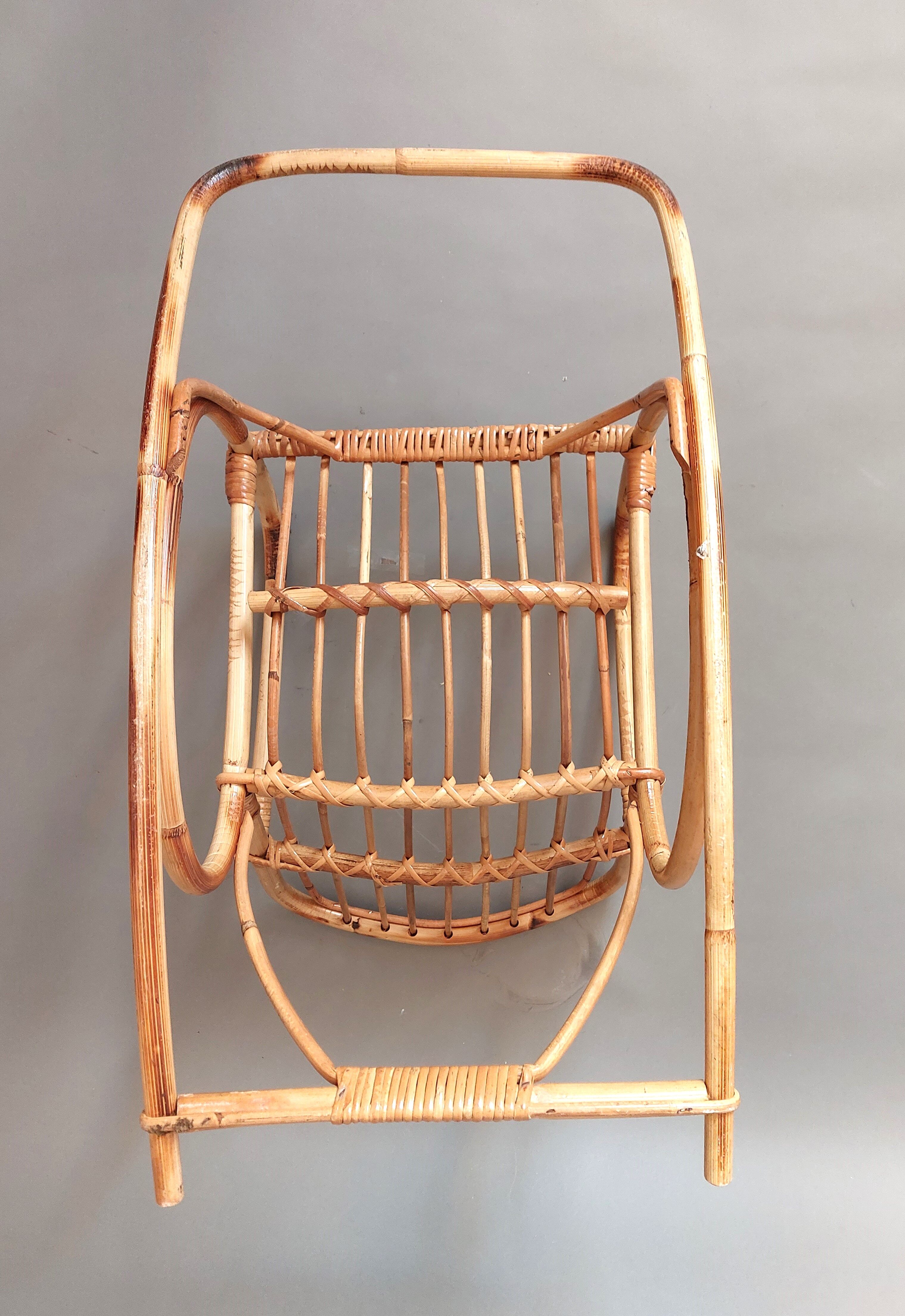 Rocking chair child rattan vintage