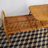 Vintage rattan bench