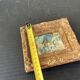 Small antique painting signed Daniel Rouvière – Village scene with horses