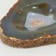 Vintage blue ochre agate slice tray, agate ashtray, 1960s