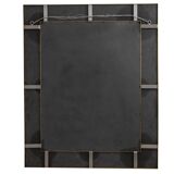 Mirror in marquetry of oxidised and patinated brass. Artist's work.