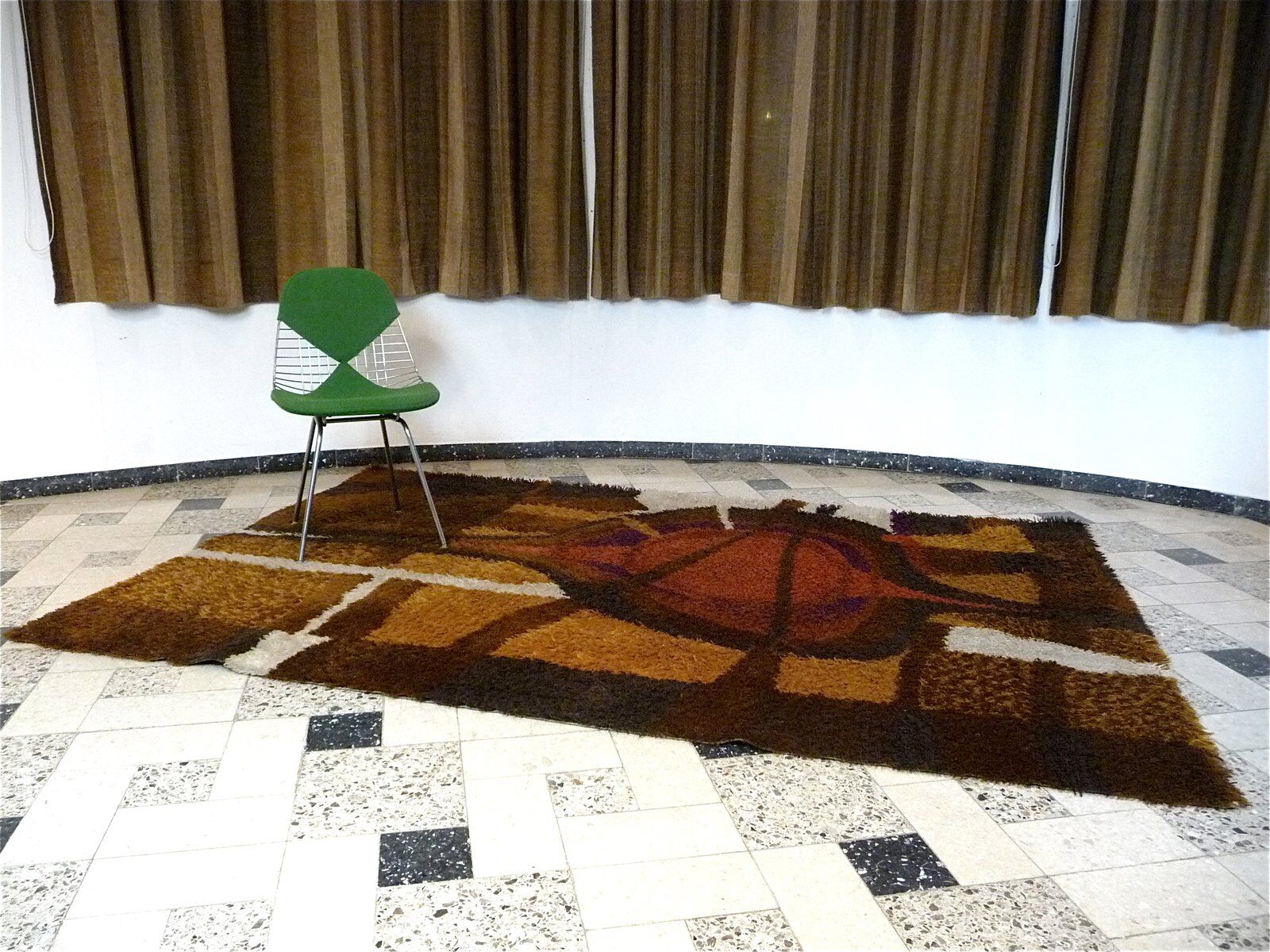 Large Scandinavian Rug with abstract Decor by Ege Rya, Denmark 1960s