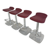 Set of 4 postmodern bar stools by Indecasa, design by Joan Casas, 1980s.