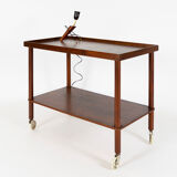 Danish designed rosewood rolling table-side cart, circa 1960