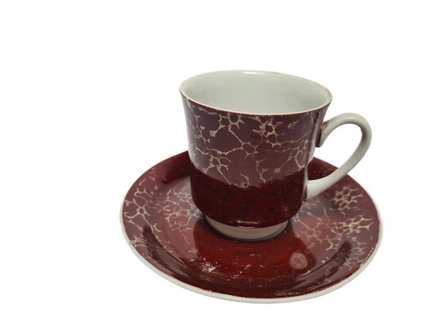 Vintage Polish cup and saucer from Wałbrzych Pottery, 1970s, set of 2