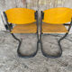 Pair of Chairs SOUVIGNET Model ELODIE Grey Metal & Wood Made in France