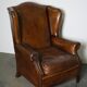 Fauteuil club vintage en cuir de couleur cognac Pays-Bas