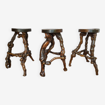 3 bar stools in vine stocks from the 60s/70s