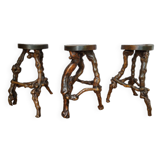 3 bar stools in vine stocks from the 60s/70s