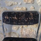 Set of 2 renovated black velvet chairs