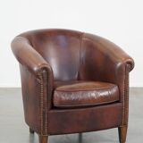 Cow leather club chair in English style