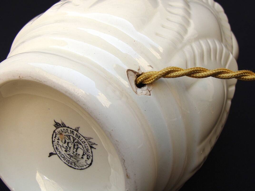 Boch cracked ceramic Art Deco lamp