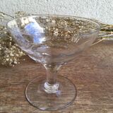 Engraved glass champagne cups