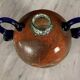 Blown glass ball vase with two handles in glass paste, Art Deco period