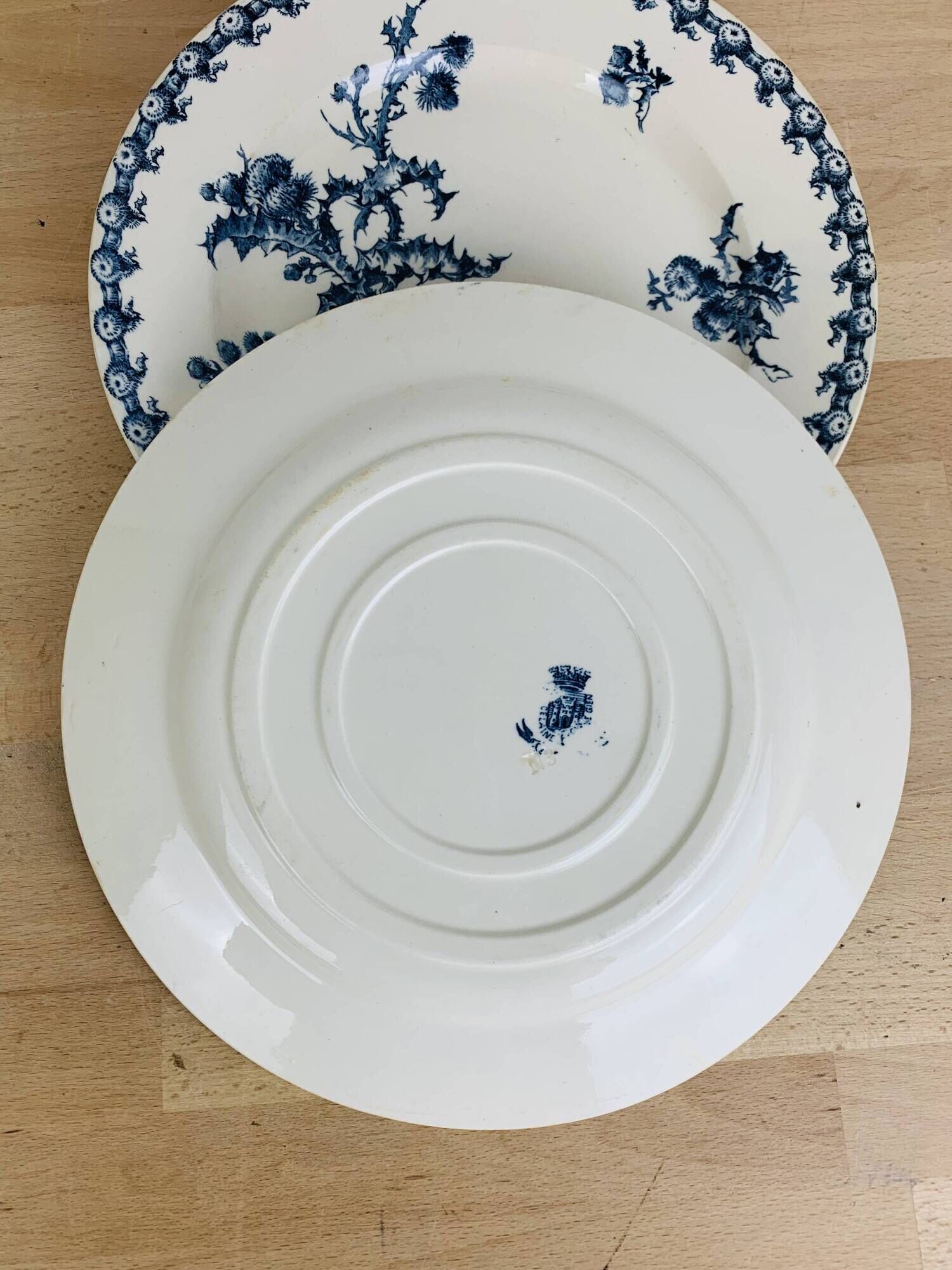 2 round dishes and 2 old Chardons model serving bowls by Gien
