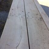 Oak table on metal trestles