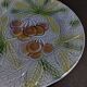Cherry barbotine plate Salins les Bains 20th century