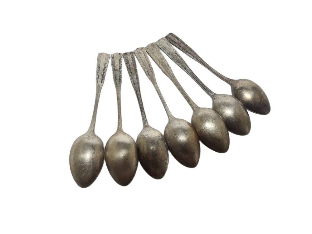 Cuillères en laiton Art Déco, années 1950, ensemble de 6