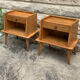 Pair of bedside feet compass solid oak vintage 1950